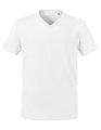 Heren T-shirt Organisch V Hals Russell R-103M-0 White